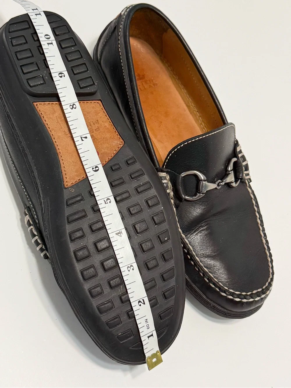 Peter Millar Black Leather Horsebit Driving Loafers Slip On Men Size 9M